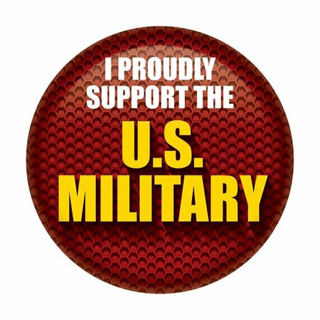 GOLDENGIFTS 2 in. I Proudly Support the USA Military Button GO3335902